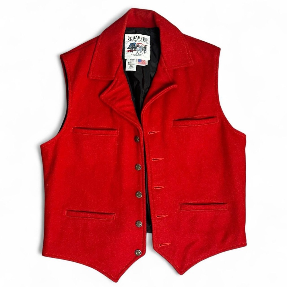 Schaefer Outfitter Men’s Red Wool Western Vest